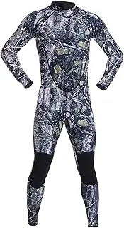 One-Piece Wetsuits Men's Back Zip Swimsuit Thermal Long Sleeve Ultra-Stretch Neoprene Full Length Adult Jellyfish Suit for Diving Surfing Swimming Spearfishing Snorkeling and Other Watersports
