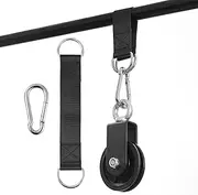 PANTIK Gym Pulley System 90mm Pulley Wheel with 2 Hanging Strap Carabiner, Fitness Swivel Pulley Wheel for DIY Home LAT Pulldown and Lift Cable Machine