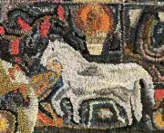ONE HORSE~ MY PRIMITIVE THINGS COLLECTION ~ LINEN RUG PATTERN