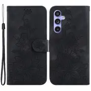 For Samsung Galaxy S23 Fe Imprinted Lily Flower Smartphone Case Pu Leather Stand Wallet Cover