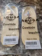 Abusa Cowhide Insoles Womens 6-6.5 MENS 4-4.5, Orthotics, Plantar Fasciitis,pain