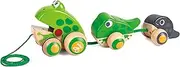 Hape Pull-Along Frog Family Educational Fun Activity Kids/Toddler Play Toy 12m+