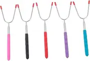 5pcs Extendable BBQ Skewers Set Stainless Steel Skewers Kebab Maker for Heavy Duty Outdoor BBQ Grill Tools