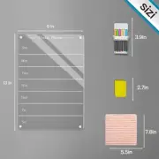 9"x13" Clear Weekly Meal Planner Magnetic Acrylic Board