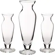 Clear 3-Piece Wedding Unity Sand Ceremony Set - Includes Center & Side Vases