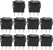 Mini Rocker Switches 3Pin 3Position Square Boat OnOff Corrosion Heat Long Service Life Black 10pcs