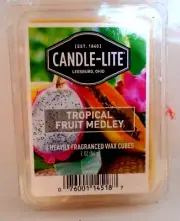 Candle Lite 6 Heavily Fragranced Wax Cubes 2oz Tropical Fruit Medley