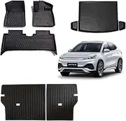 LZCUMIN for 2024-2025 BYD ATTO3 3D Floor Mats Trunk Mats Second Row Seats Back Mats High Performance Waterproof, Wrinkle Resistant, and Anti Slip（AU RHD 8 Piece Set