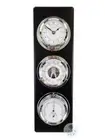 51cm Black Weather Station With Barometer Thermometer Hygrometer & Quartz Clock