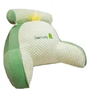 Bed Pillow for Sitting Ice Silk Support Cushion, Standing Ice Silk Cushion Bed Head Cushion Soft Package Bedroom Bed Back Cushion Removable Ice Beans Lumbar Support (Green)