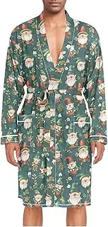[ZZXXB] St Patrick's Gnome Mens Sleepwear Robe Lightweight Nightgown Long Sleeves Spa Bathrobe with Pockets M-XL