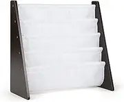 Humble Crew Espresso Kids Bookcase, 4 Tier Book Storage Bookshelf, Espresso/White