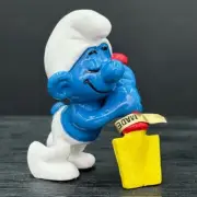 Smurfs 20043 Digger Smurf Shovel Lazy Sleeping PVC Figure Vtg Schleich Figurine