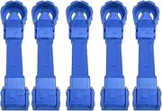 Exterior Door Handle, Set of 5 Front and Rear Drive & Passenger Side Mechanical Door Handles Kit, CNC Aluminium Alloy Outside Door Handles, Compatible with JK 2007-2017 (Blue)