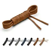 Benchmark Dress Shoe Laces - Extra Thin Waxed Cotton Shoelaces for 33" Walnut