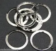 15 pcs of Silver Plated hammered circle link 16mm