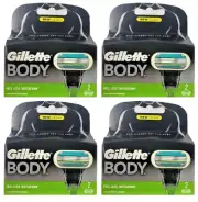 Gillette Body Razor Blade Refills Fits on Mach3 & Venus Handle, 8 Cartridges