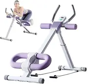 Ab Workout Equipment, Core Ab Exercise System Trainer, Height and Incline Adjustable Abdominal Trainers, Foldable, Knee Protection, Abdominal Trainer with Counting Draw Cord, for Abs Workout