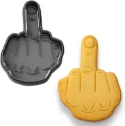 Detailed Middle Finger Gesture Cookie Cutter and Stamp Set, 4 Inches Tall