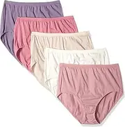 [Just My Size] Women's Plus 5-Pack Cotton High Brief, Assorted, 10