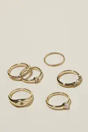 [Rubi] Rubi - Multipack Rings - Gold plated opal dia S GOLD PLATED OPAL DIA