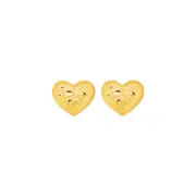 9ct Gold Heart Stud Earrings