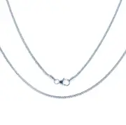 Boys 9ct White Gold Spiga Wheat 2mm Chain Necklace