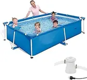 Swimming Pools with Filter Extra Large Family Adult Child Bracket Thickened Large Swimming Pool for Garden,Backyard,Outdoor,2.6 * 1.7 * 0.61m+Filter