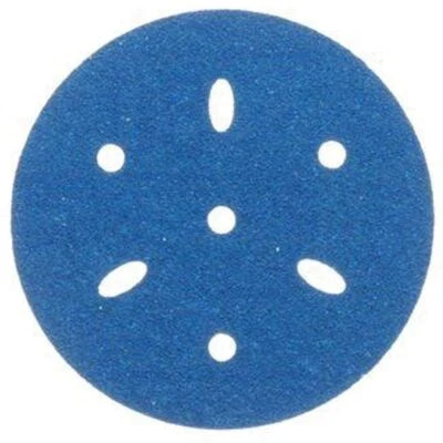 3M Hookit 321u Blue Sandpaper 5" Disc 180 Multi-Hole 50/Bx #36161