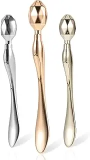 Beavorty 3Pcs Rhombus metal digging spoon eye roller stainless steel eye massage stick tool eye cream applicator stainless under eye bags eye wrinkles portable Zinc alloy massage supplies