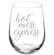 Hot Mess Express Funny Stemmed / Stemless Wine Glass