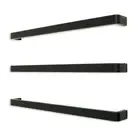4 x RADIANT Single Matt Black Square Bar Towel Rail 800mm