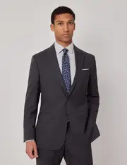 Hawes & Curtis Charcoal Subtle Stripe Italian Wool Tailored Fit Suit Jacket | 1913 Collection Size: 46 (EU 56)