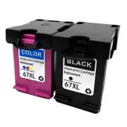 67XL IInk Box Compatible for HP67 XL Ink Replacement for DeskJet 1255 2732 4140 4155 Printer Black Multicolor