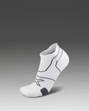 Vectr Cushion No Show Socks, 2XU, M, White/Grey, Unisex