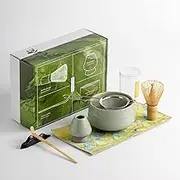 BOTTICASA Japanese Matcha Ceremony Accessory, Matcha Whisk, Traditional Scoop (Chashaku), Tea Spoon, Whisk Holder, 1 Tea Bowl, 1 Tea siev, The Perfect Set to Prepare a Traditional Cup of Matcha.
