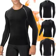 Mens Compression Base layer Thermal Tight Long Sleeve Run Gym Yoga Active Tops