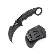 [EU Direct] KHU Fixed Blade Knife Tactical, Karambit knife Hunting Knife Claw Knife Survival Knife D2 Steel G10 Handle,