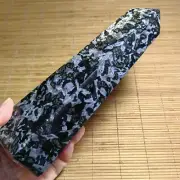 1121g Lovely Indigo Gabbro Crystal Quartz Healing Energy Stone Pointed Tower 142