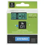 SD45809 Dymo D1 Label Cassette Tape 19mm x 7m - Black on Green For LabelManager