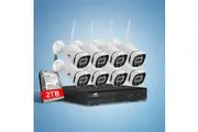 UL-tech Wireless CCTV Security System 8CH NVR 3MP 8 Square Cameras 2TB