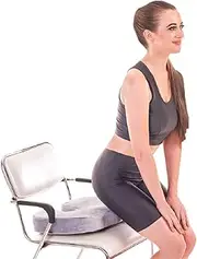 SAMSON Universal Size Tailbone Support Pillow Coccyx Cushion with Memory Foam for Sciatica, Orthopaedic, Tailbone, Piles, Hemorrhoid and Pregnancy (18x14x3 Inch, Grey)