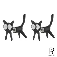 在飛比找momo購物網優惠-【RJ New York】立體黑貓個性動物可拆式耳環(5款可
