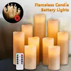 9Pcs Flameless Candle Ivory LED Wax Candles Remote Timer For Wedding Xmas Party