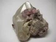 High Quality Clear Quartz Crystal Cluster Multi Terminated with Pink Tourmaline