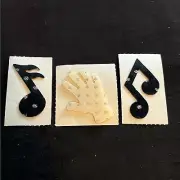 Vintage 80’s June Kessler Sparkly Puffy Satin Stickers Music Notes & White Glove