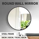 Wall Mirror Round Makeup Mirror Vanity Deco Bathroom Hallway Black 50/60/70/80CM