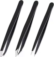 Precise Eyebrow Tweezers Set For Women and Men,[3-in-1]1 Slant tweezers + 1 P...