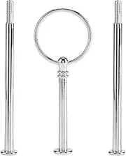 Cake Plate Stand Handle Zinc Alloy Multi-Tiers Tier Fruit Cake Plate Stand Handle for Wedding Birthday Party(Not Included Plate)(3-Tiers Round Silver)