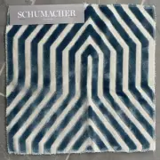 Schumacher Vanderbilt Velvet Marine Blue Fabric Sample 12x12"
